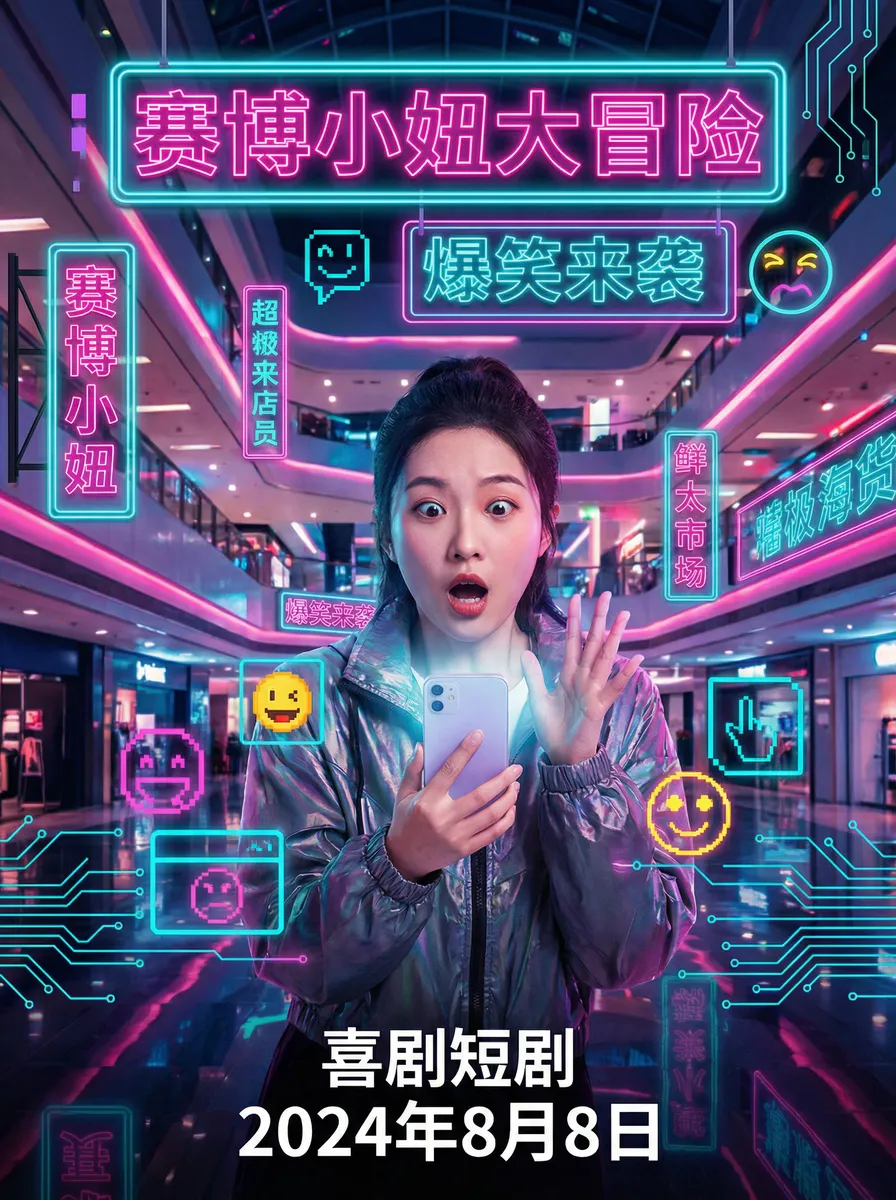 李蓉蓉 搞笑喜剧短剧 - 赛博小妞大冒险海报